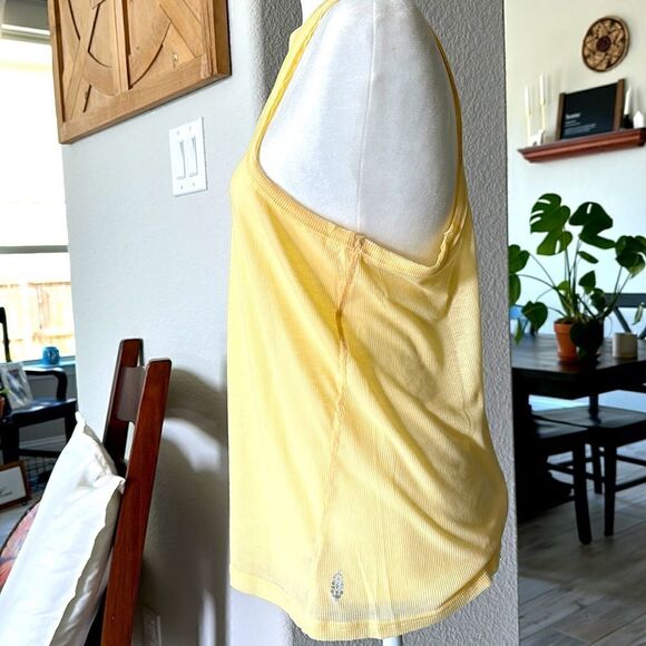 NWOT Free People Movement Tank Yellow Ribbed L Very Varsity Exercise Lounge - Picture 13 of 16